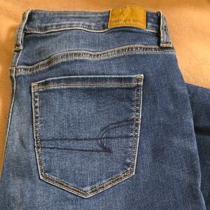 American Eagle Outfitters Women's Classic Blue Skinny Jeans Size 8 Extra SHORT